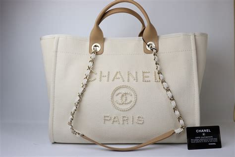 chanel white deauville gold lettering|chanel deauville bag.